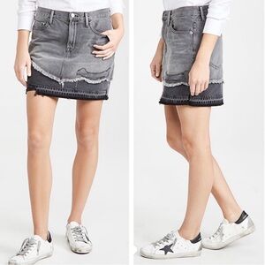 Frame Denim Women's Charcoal Distressed Mini Skirt
